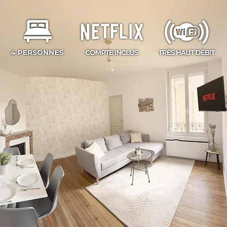 Apartment Spring - Centre-ville - Gare - Spacieux - Netflix Reims