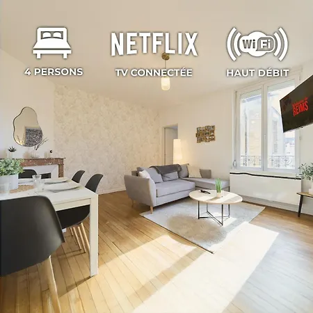 Spring - Centre-ville - Gare - Spacieux - Netflix Lejlighed Reims